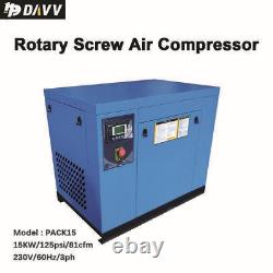 20Hp 3 Ph 460V Rotary Screw Air Compressor with 110V 1 Ph Refrigerated Air Dryer