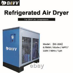 20Hp 3 Ph 460V Rotary Screw Air Compressor with 110V 1 Ph Refrigerated Air Dryer