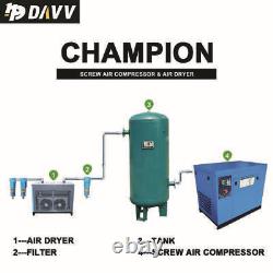 20 Hp 3 Ph 230 V Rotary Screw Air Compressor with 110 V 1 Ph Refrigerated Dryer