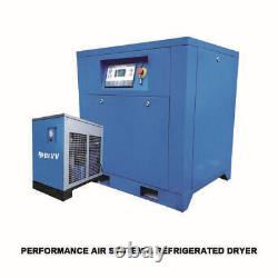 22KW 30Hp Rotary Screw Spray Air Compressor with 130 CFM Refrigerated Air Dryer