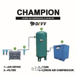 22KW 30Hp Rotary Screw Spray Air Compressor with 130 CFM Refrigerated Air Dryer