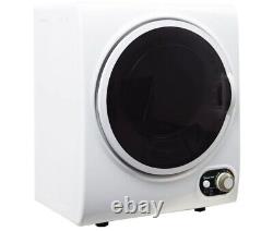 Compact Electric Dryer Space Saver Laundry 1.5 cu. Ft. Apartments Dorms White Hot