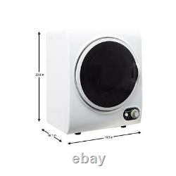 Compact Electric Dryer Space Saver Laundry 1.5 cu. Ft. Apartments Dorms White Hot